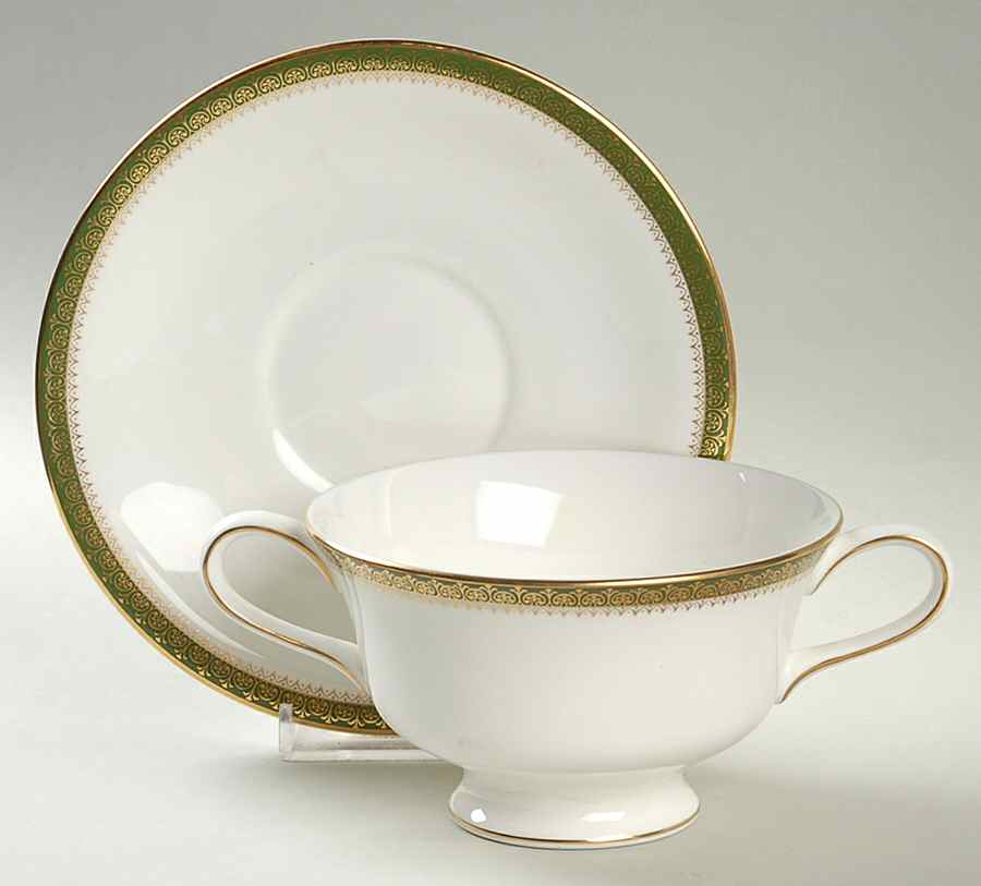 Chester Footed Cream Soup Bowl & Saucer Set by Wedgwood-1