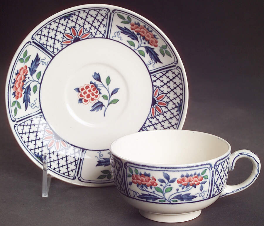 Cheadle Footed Cup & Saucer Set by Wedgwood-1