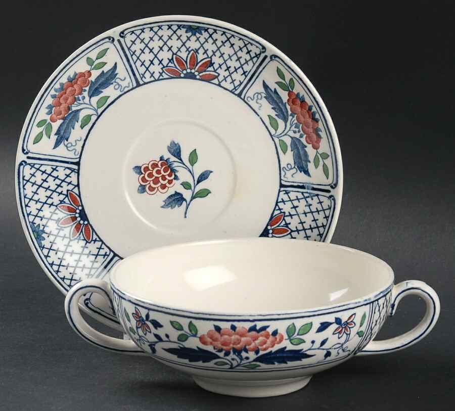 Cheadle Flat Cream Soup Bowl & Saucer Set by Wedgwood-1