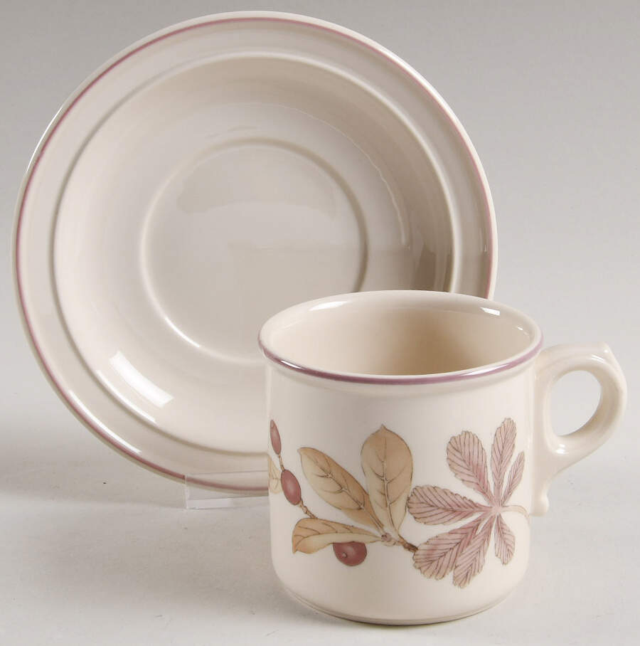Chestnut Flat Cup & Saucer Set by Wedgwood-1