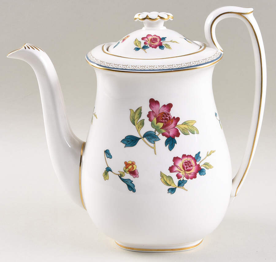 Chinese Flowers Coffee Pot & Lid by Wedgwood-1