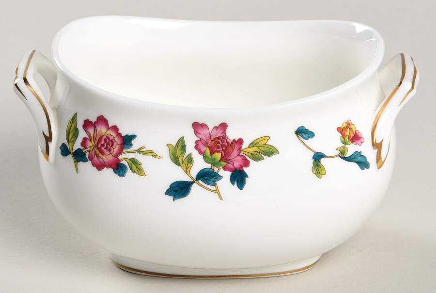 Chinese Flowers Sugar Bowl No Lid by Wedgwood-1