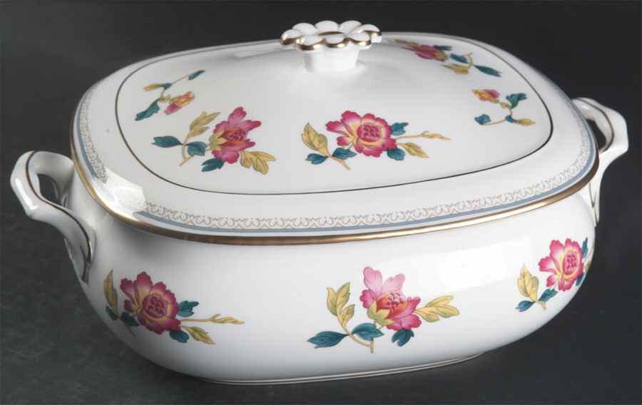 Chinese Flowers Rectangular Covered Vegetable by Wedgwood-1