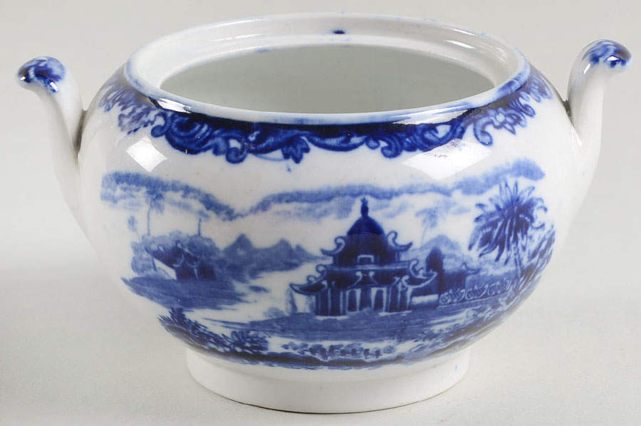 Chinese (Flow Blue) Mini Sugar Bowl No Lid by Wedgwood-1
