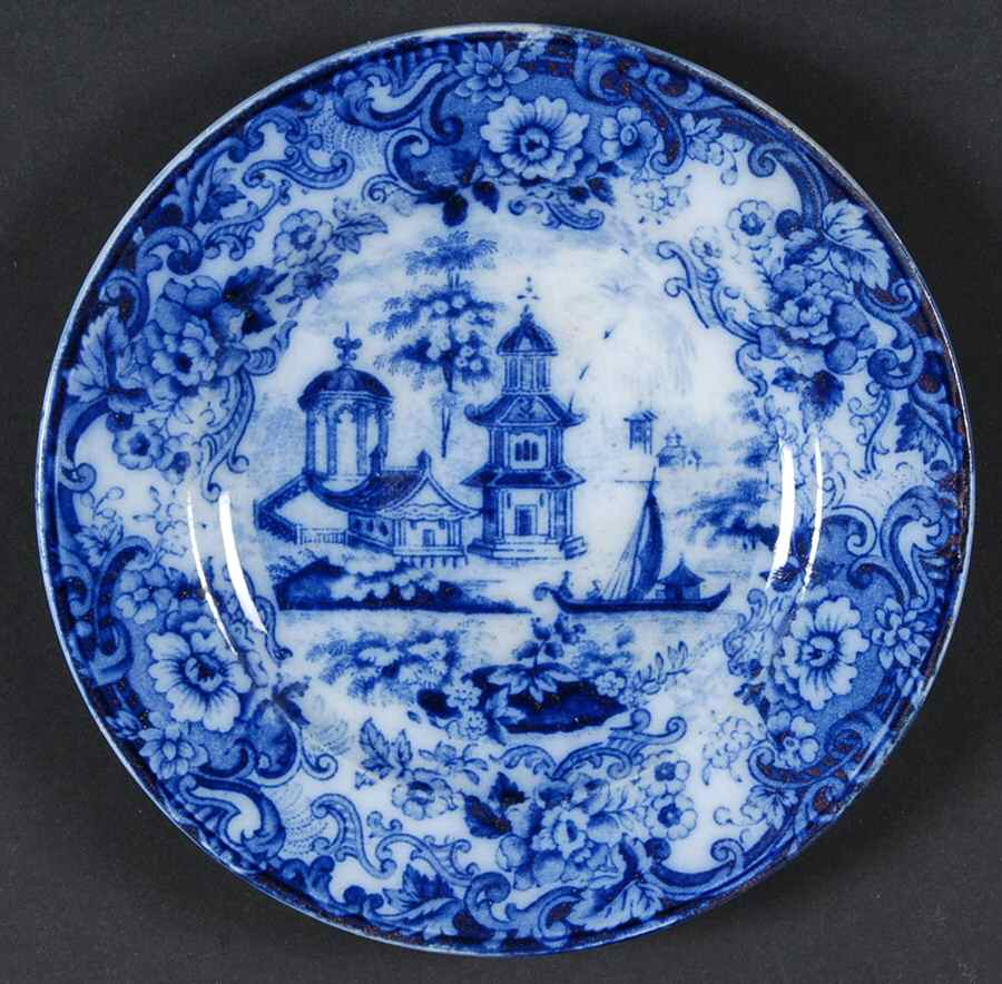 Chinese (Flow Blue) Bread & Butter Plate by Wedgwood-1
