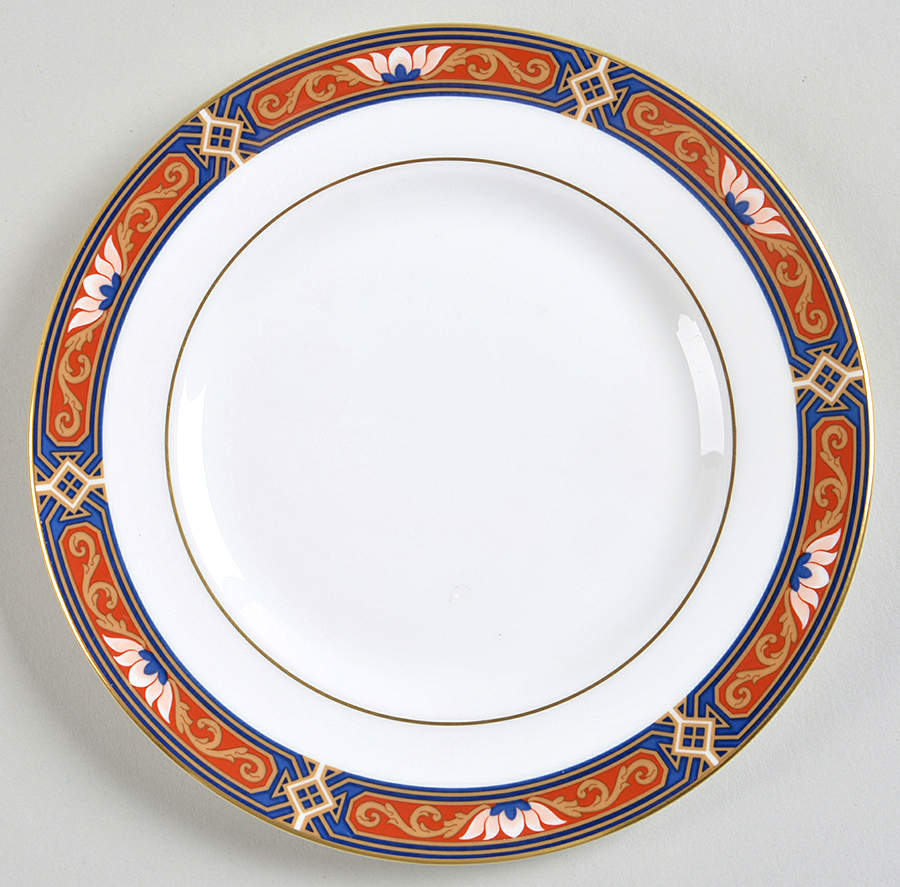 Chippendale Blue and Rust Dessert/Pie Plate by Wedgwood-1