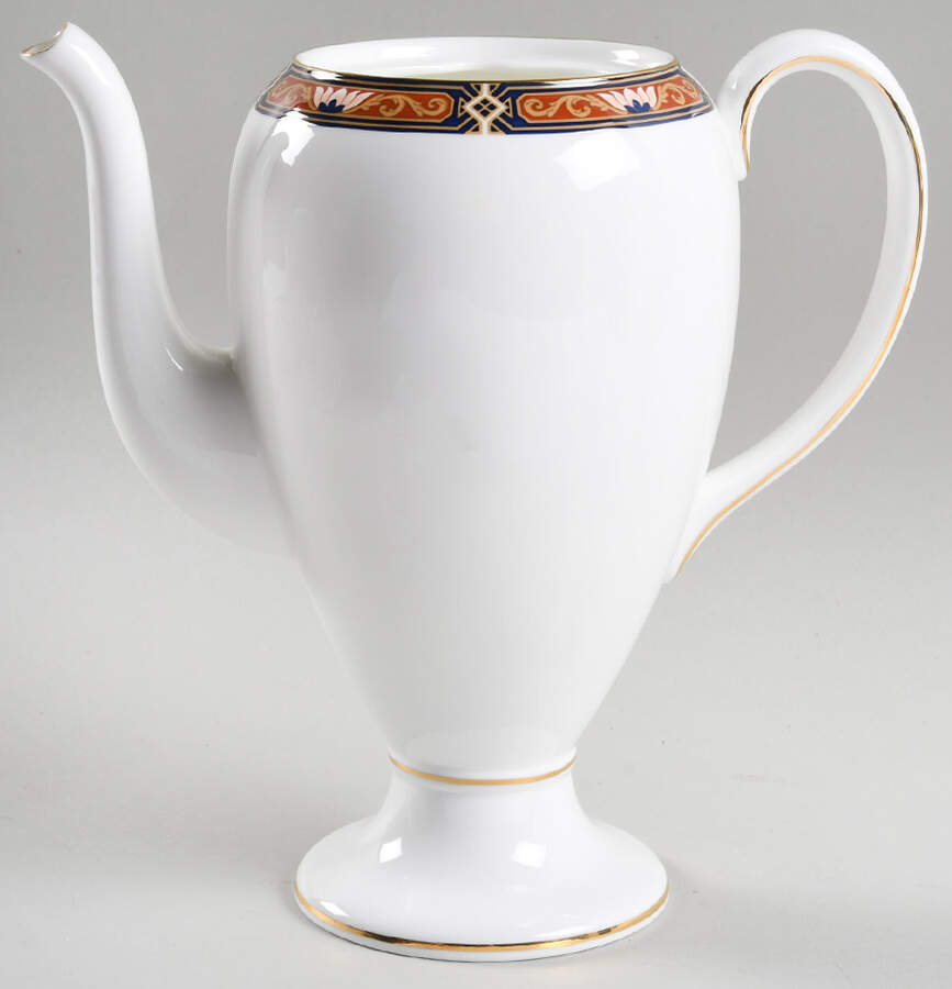 Chippendale Blue and Rust Coffee Pot No Lid by Wedgwood-1