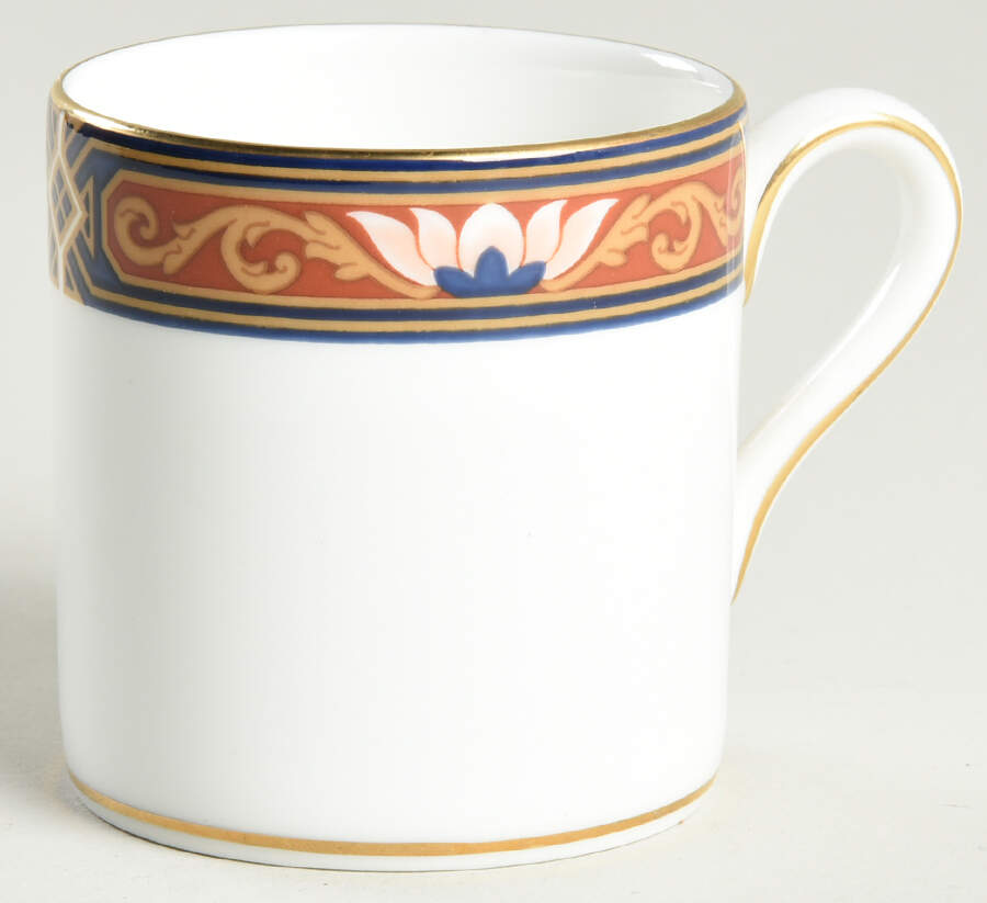 Chippendale Blue and Rust Bond Shape Demitasse Cup by Wedgwood-1