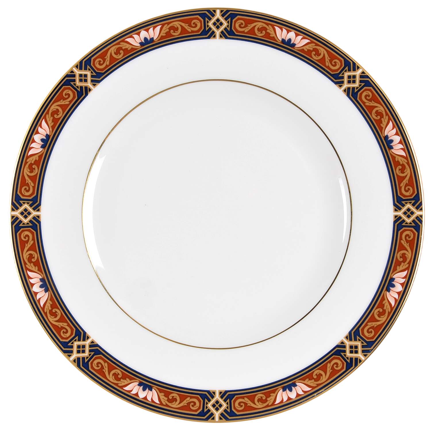 Chippendale Blue and Rust Salad Plate by Wedgwood-1