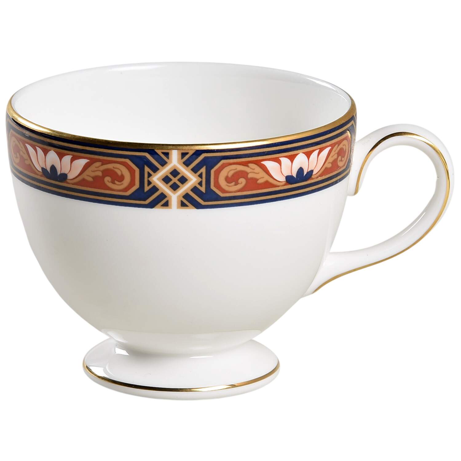 Chippendale Blue and Rust Leigh Shape Footed Cup by Wedgwood-1