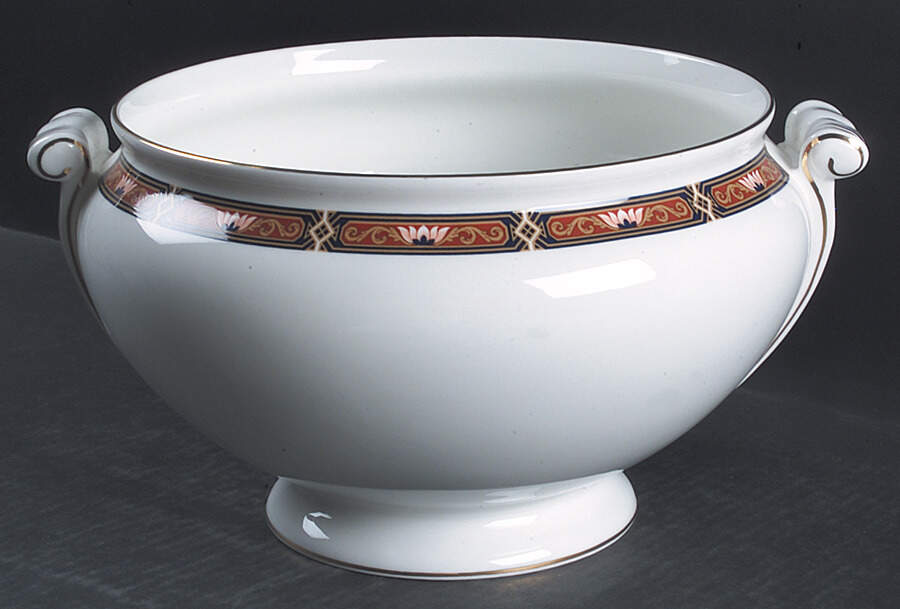 Chippendale Blue and Rust Tureen No Lid by Wedgwood-1