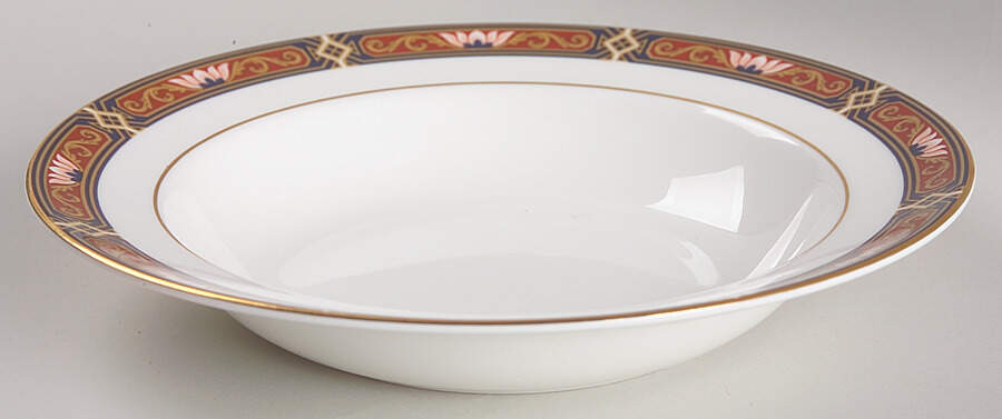 Chippendale Blue and Rust Rim Soup Bowl by Wedgwood-1