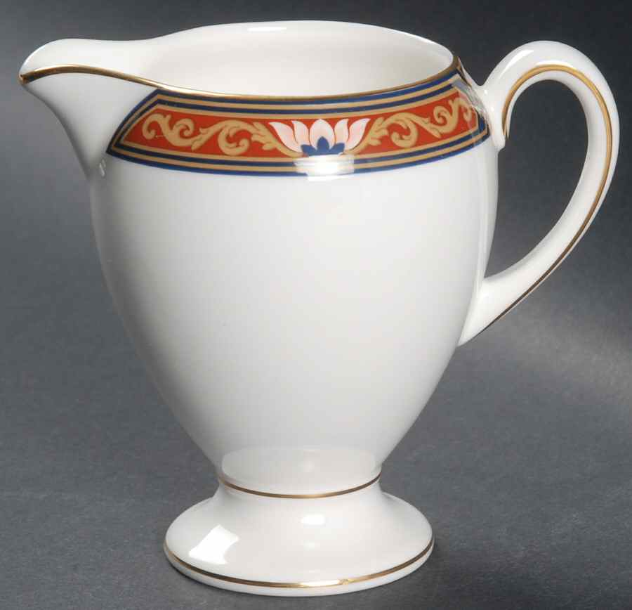 Chippendale Blue and Rust Globe Shape Creamer by Wedgwood-1
