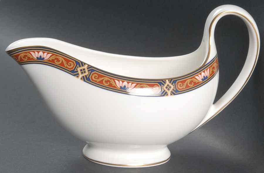 Chippendale Blue and Rust Gravy Boat by Wedgwood-1