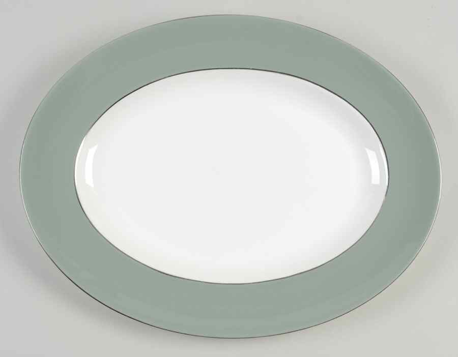 Chinese Green 13" Oval Serving Platter by Wedgwood-1