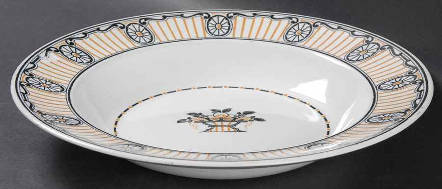 Chippendale Black and Gold Large Rim Soup Bowl by Wedgwood-1