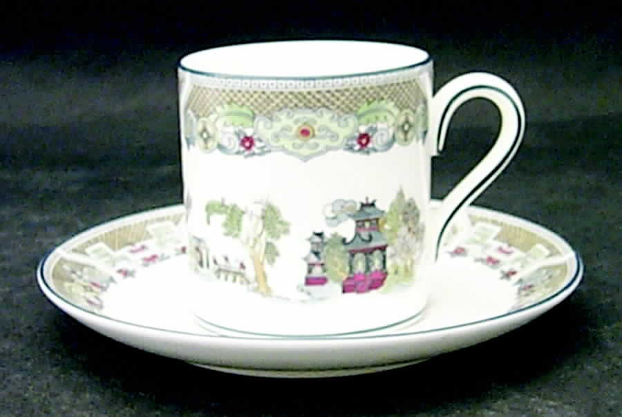 Chinese Legend Bond Shape Demitasse Cup and Saucer Set by Wedgwood-1