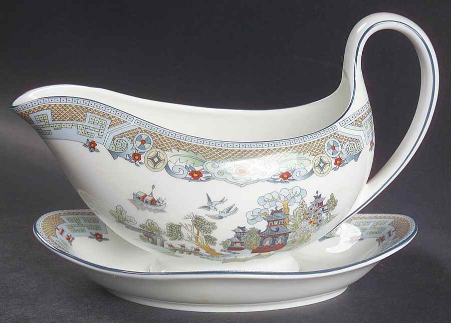Chinese Legend Gravy Boat & Underplate by Wedgwood-1