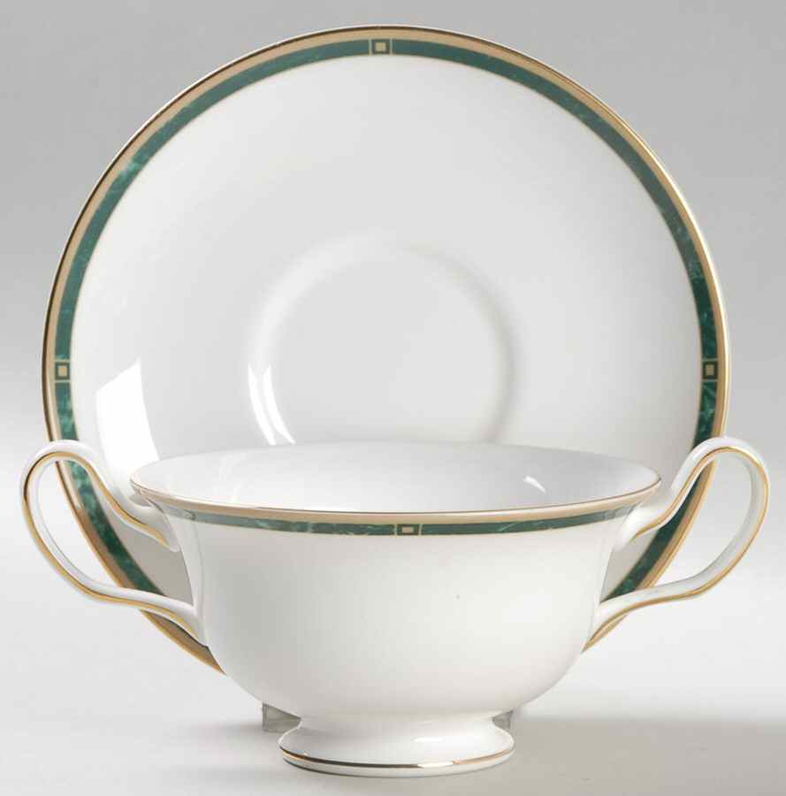Chorale Footed Cream Soup Bowl & Saucer Set by Wedgwood-1