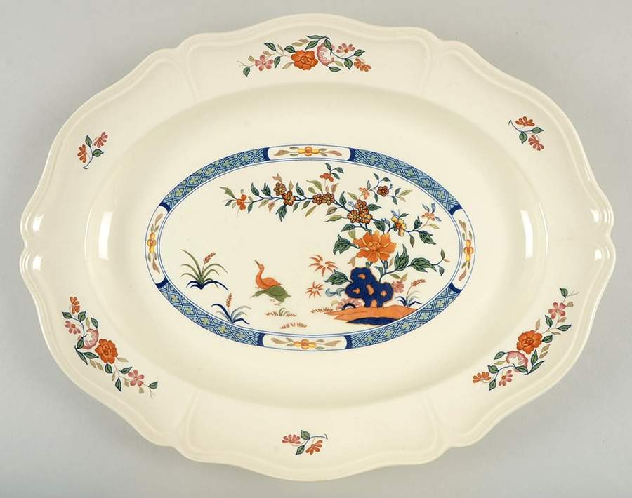 Chinese Teal 17" Oval Serving Platter by Wedgwood-1