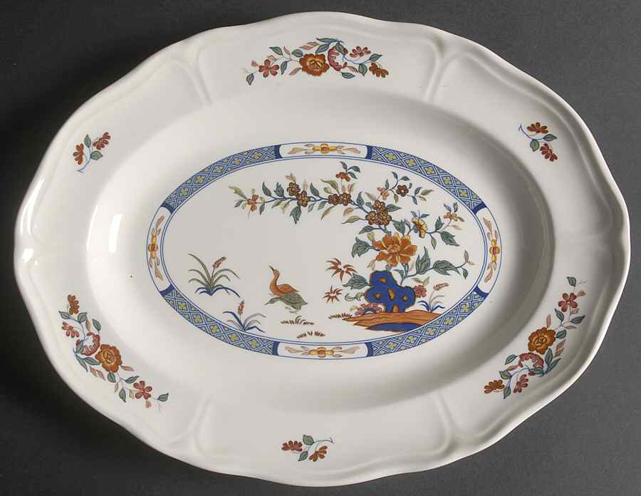Chinese Teal 13" Oval Serving Platter by Wedgwood-1