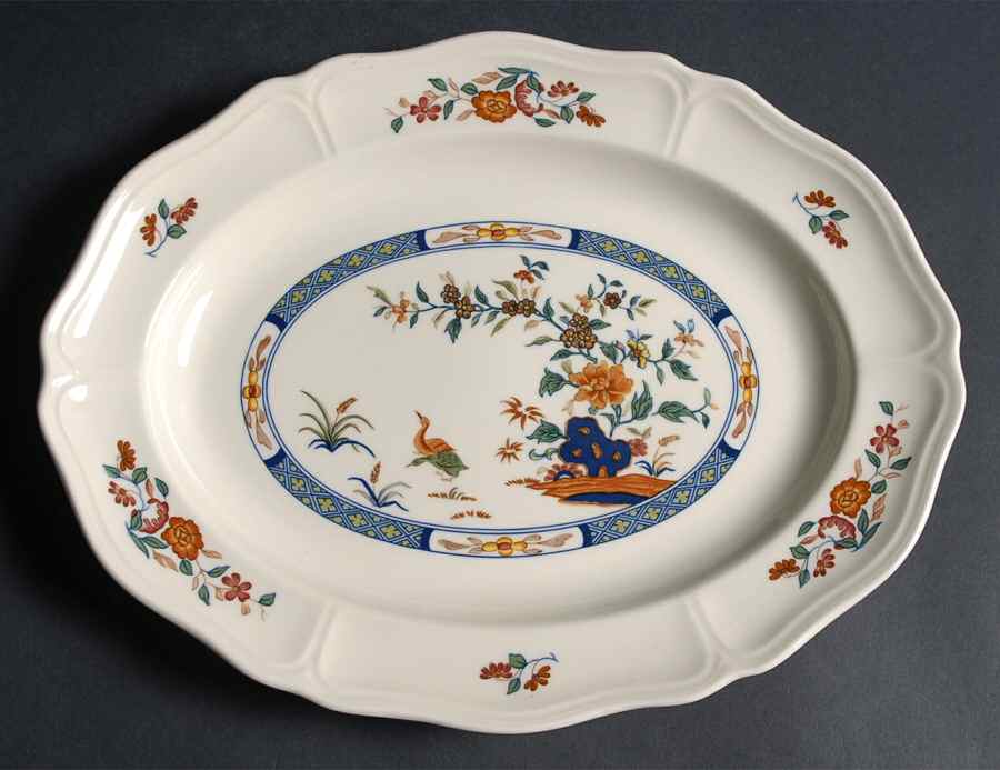 Chinese Teal 11" Oval Serving Platter by Wedgwood-1