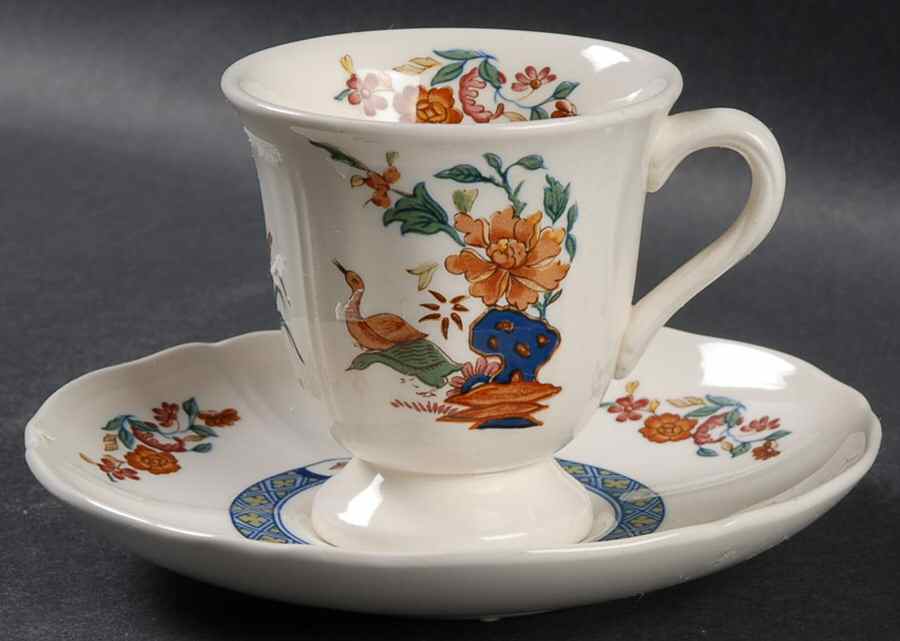 Chinese Teal Footed Demitasse Cup & Saucer Set by Wedgwood-1