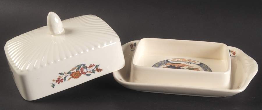 Chinese Teal Square Covered Butter by Wedgwood-1