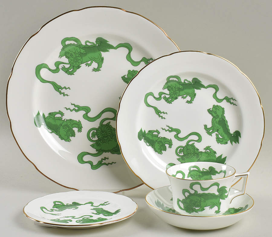 Chinese Tigers Green 5 Piece Place Setting by Wedgwood-1