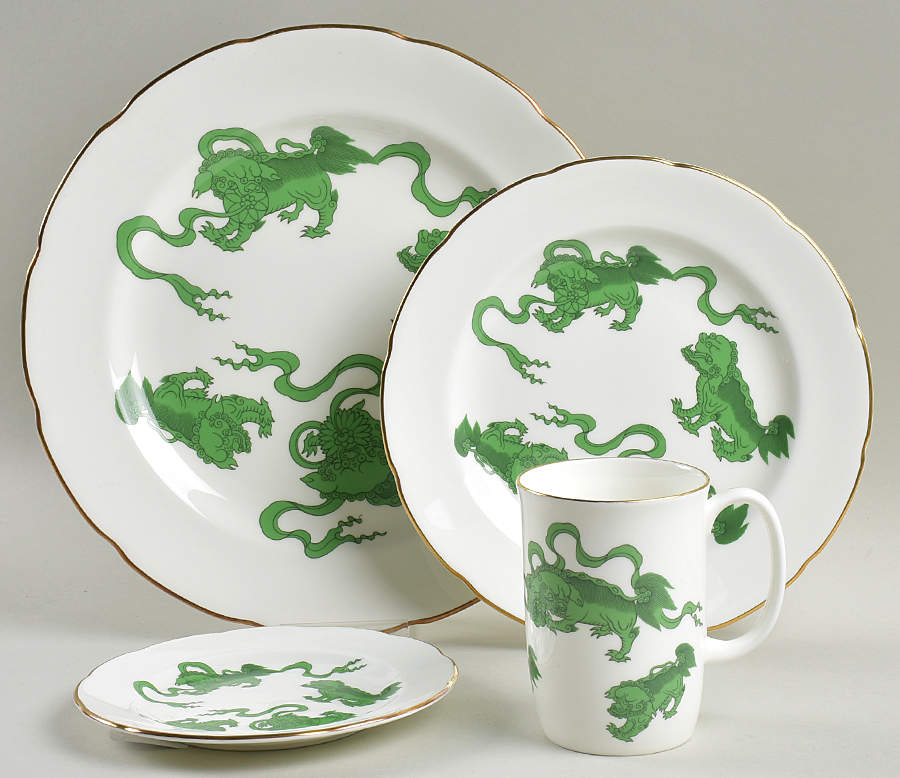 Chinese Tigers Green 4 Piece Place Setting by Wedgwood-1