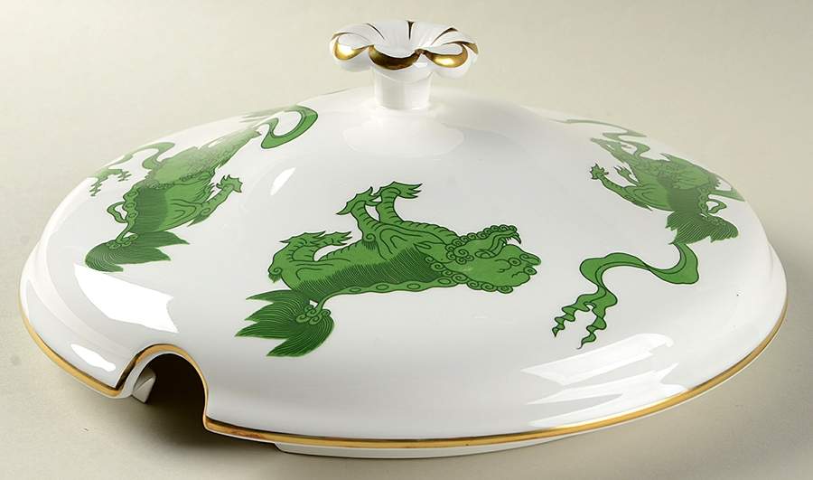 Chinese Tigers Green Lid for Tureen by Wedgwood-1
