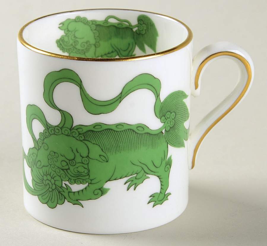Chinese Tigers Green Bond Shape Demitasse Cup by Wedgwood-1