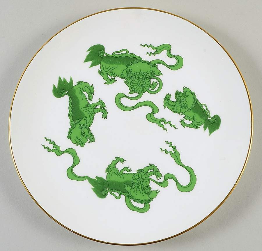 Chinese Tigers Green Luncheon Plate by Wedgwood-1
