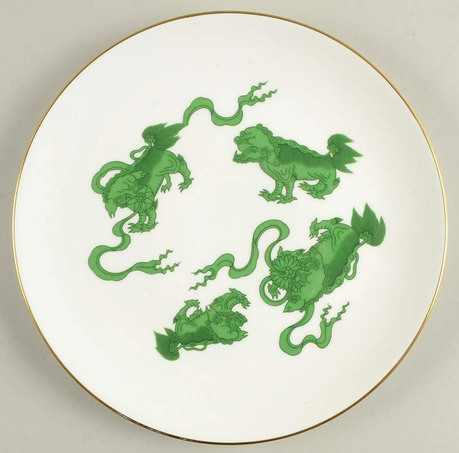 Chinese Tigers Green Cookie Plate by Wedgwood-1