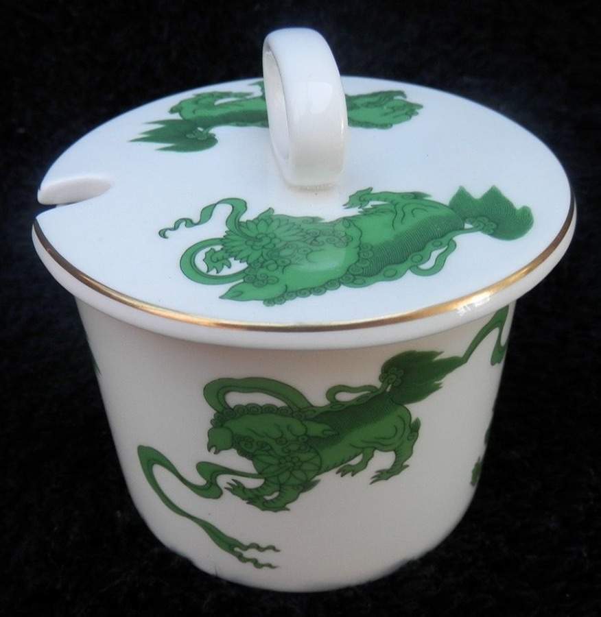 Chinese Tigers Green Jam/Jelly & Lid by Wedgwood-1