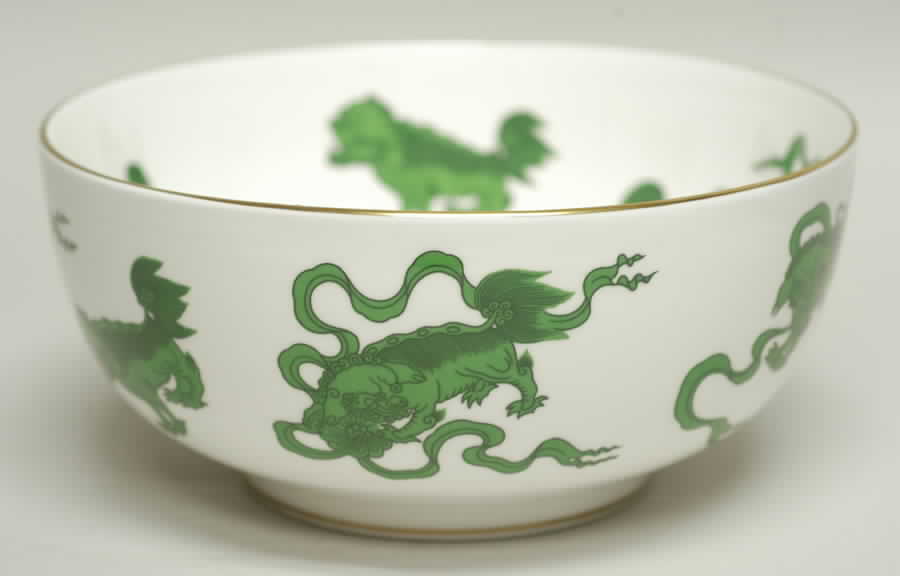 Chinese Tigers Green 8" Round Vegetable Bowl by Wedgwood-1