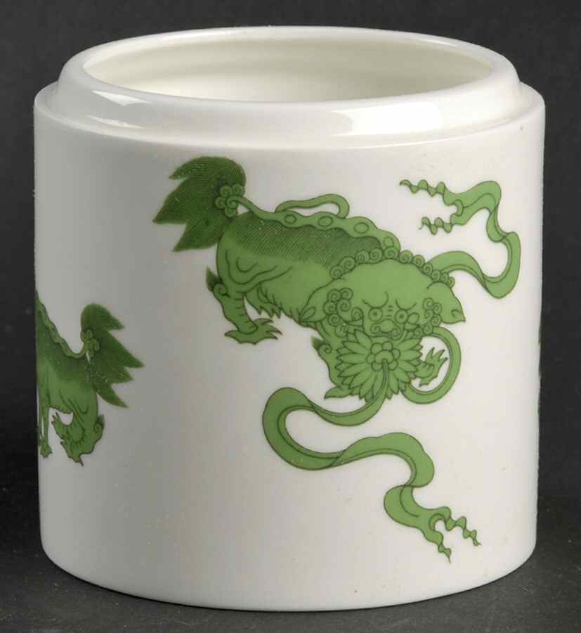 Chinese Tigers Green Candy Jar No Lid by Wedgwood-1