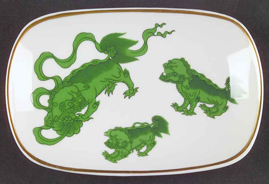 Chinese Tigers Green Soap Dish by Wedgwood-1