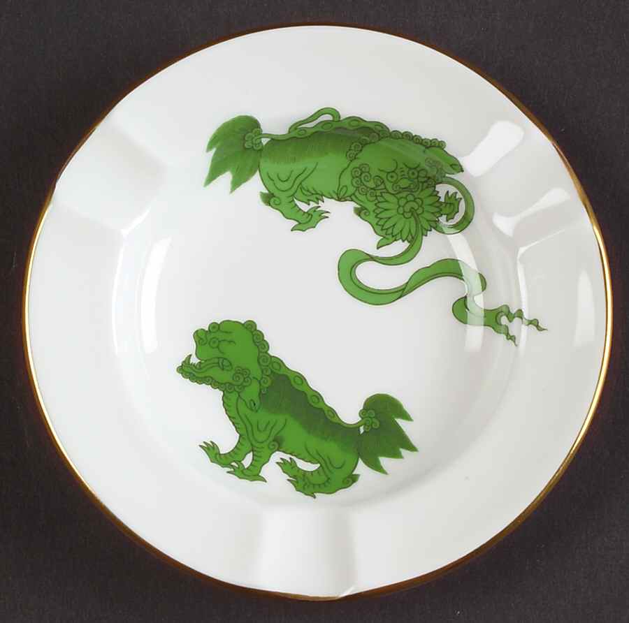 Chinese Tigers Green Small Ashtray by Wedgwood-1