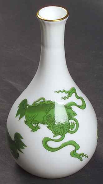 Chinese Tigers Green 5" Bud Vase by Wedgwood-1