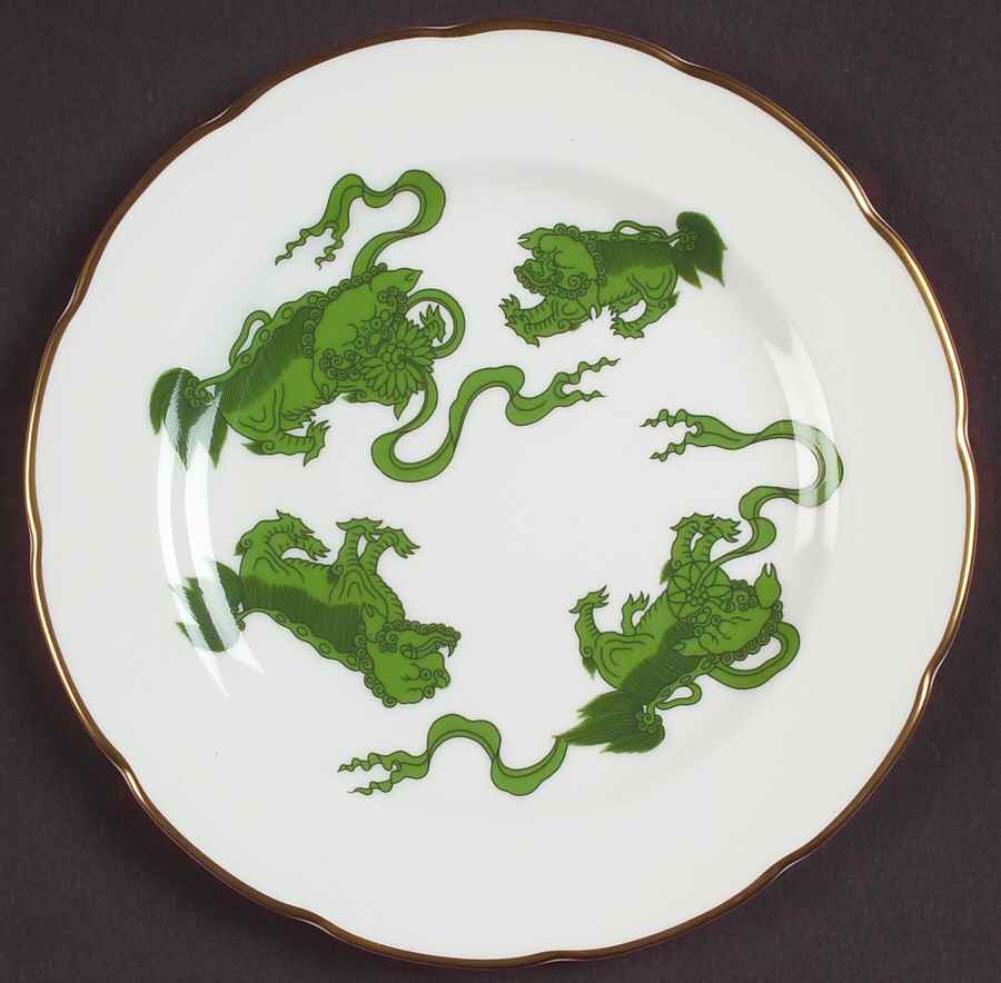 Chinese Tigers Green Dessert/Pie Plate by Wedgwood-1