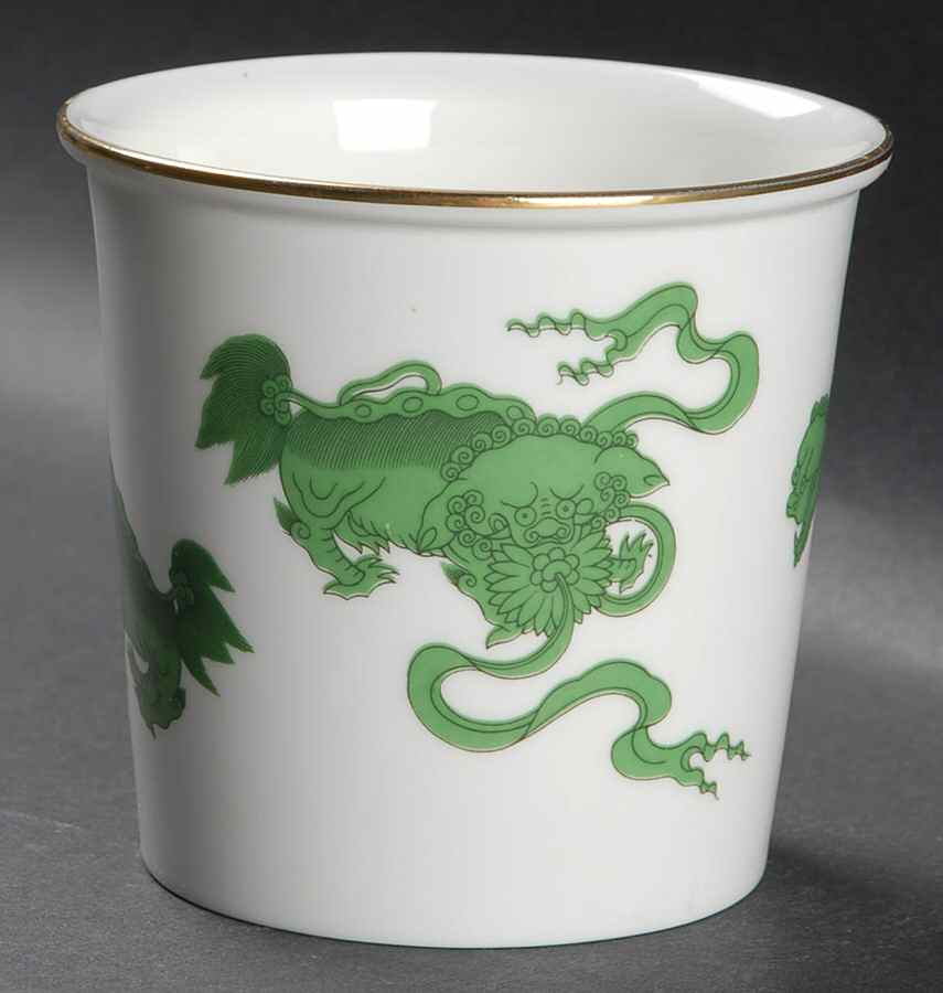 Chinese Tigers Green 3" Flower Pot by Wedgwood-1