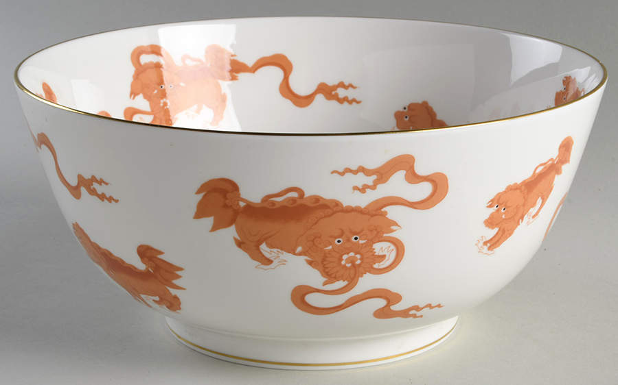 Chinese Tigers Red 9" Salad Serving Bowl by Wedgwood-1