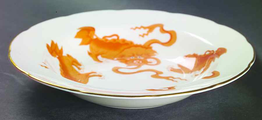 Chinese Tigers Red Rim Soup Bowl by Wedgwood-1