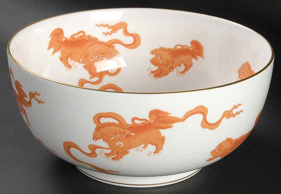 Chinese Tigers Red 8" Round Vegetable Bowl by Wedgwood-1