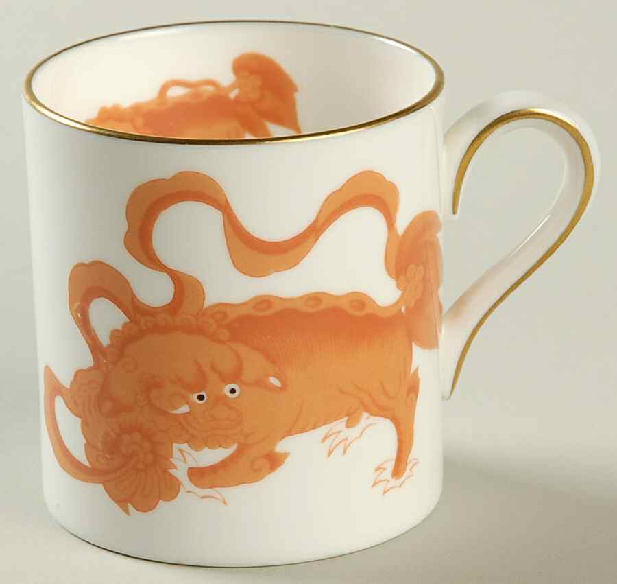 Chinese Tigers Red Bond Shape Demitasse Cup by Wedgwood-1