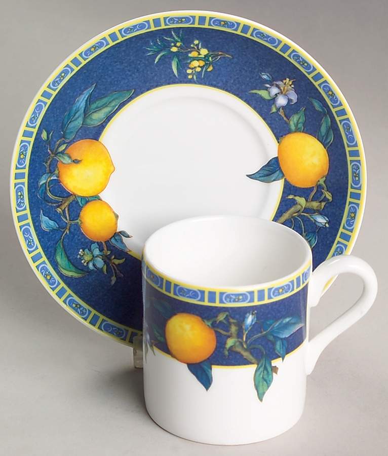 Citrons Bond Shape Demitasse Cup and Saucer Set by Wedgwood-1