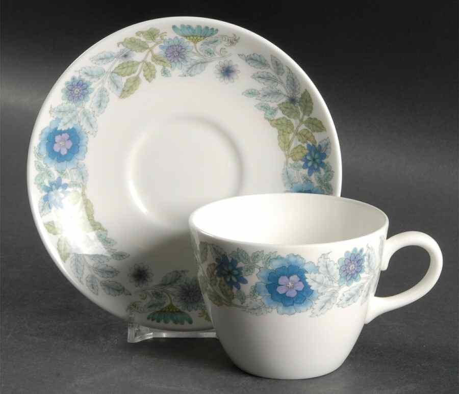 Clementine Flat Cup & Saucer Set by Wedgwood-1