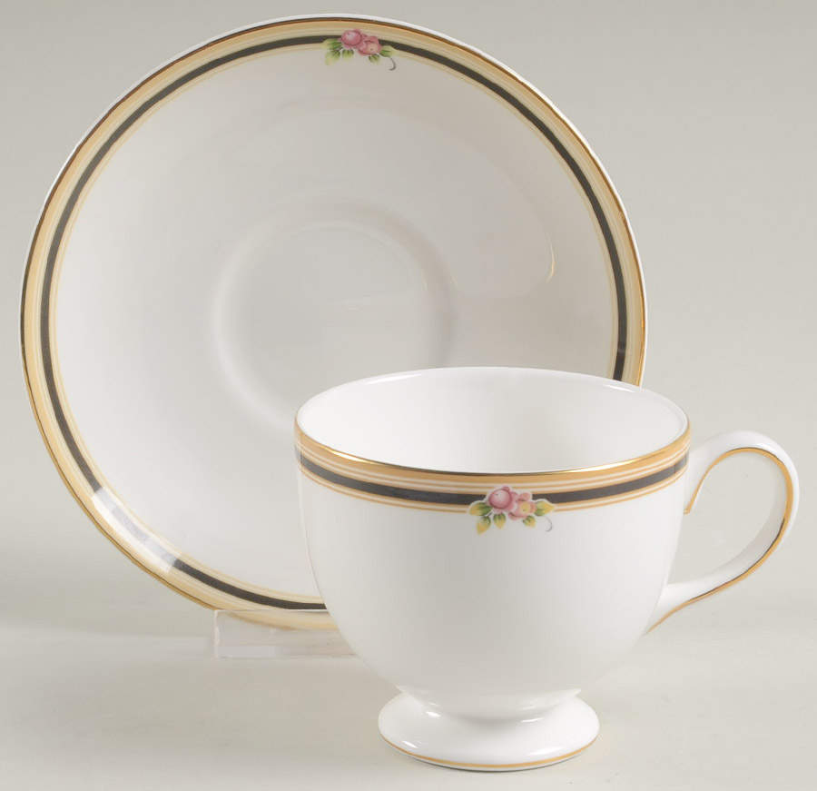 Clio Leigh Shape Footed Cup & Saucer Set by Wedgwood-1