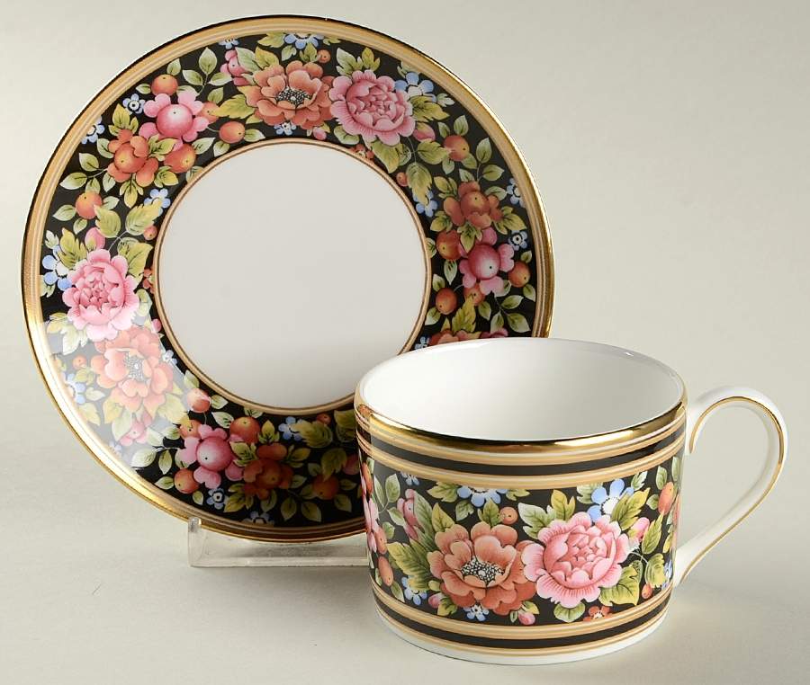 Clio Flat Cup & Saucer Set by Wedgwood-1